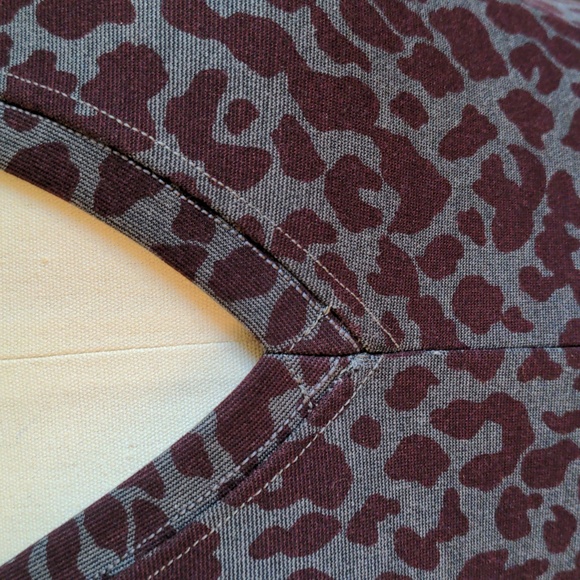 Handmade Grey and Burgundy Leopard Dress Small - Picture 5 of 5